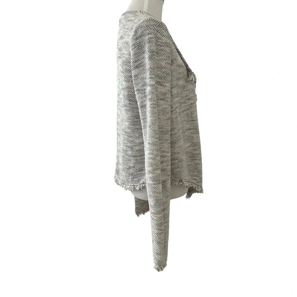 Joie Nalah B Tweed Open Fron Cardigan in Smokey gray tones